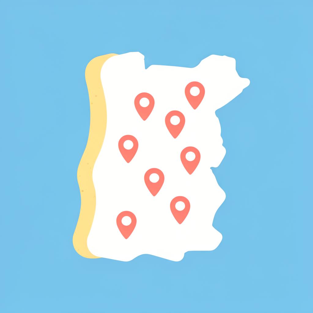 Mapa da zona Oeste de Portugal com as localidades onde entregamos